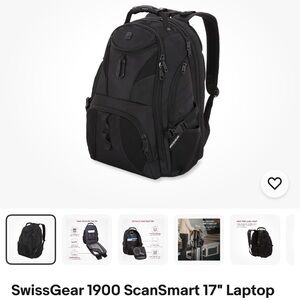 SwissGear Black Travel and Laptop Backpack New No Tags
